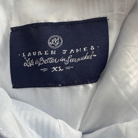 Lauren James Seersucker Strapless Fit & Flare Dress Size XL - Picture 3 of 6